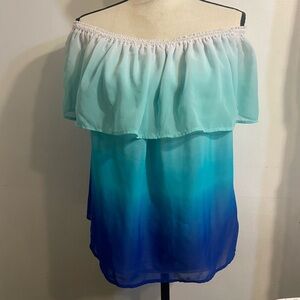 STYLUS Blue and White Top